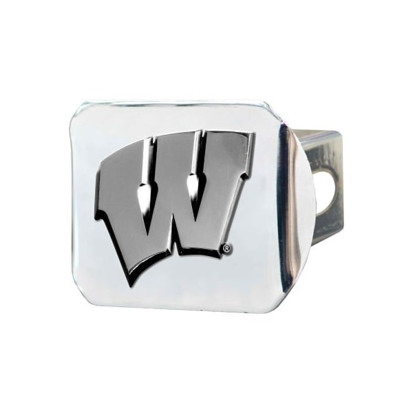 Fanmats University of Wisconsin - 3-D Chrome Hitch Cover 3-3/8" x 4" - 15091 15091 - main